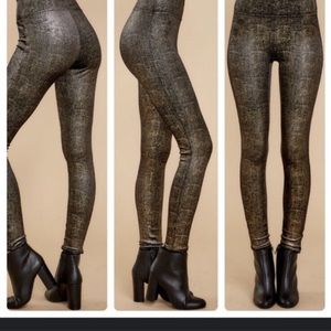 SPANX velvet and gold legging, XS, NWT